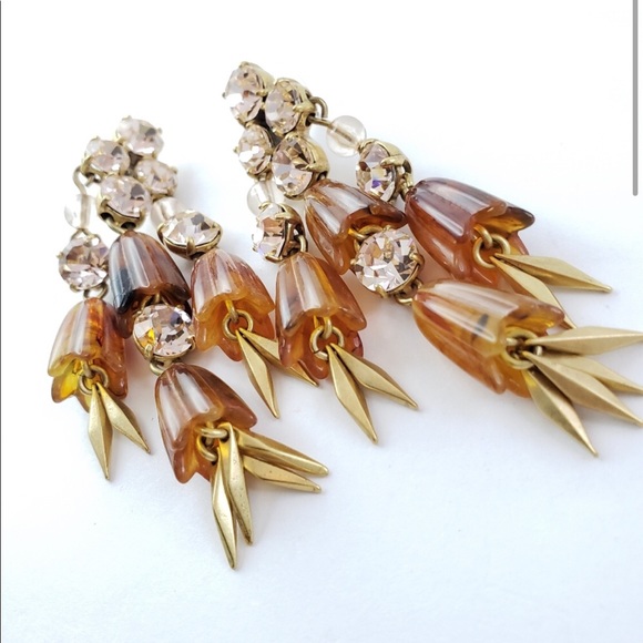 NWOT! J.Crew Earrings Faux Tortoise Shell Dangle - Picture 2 of 7